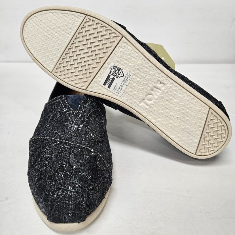 Toms Women's Classic Canvas, Pewter Lace Glitz - Picture 4 of 4